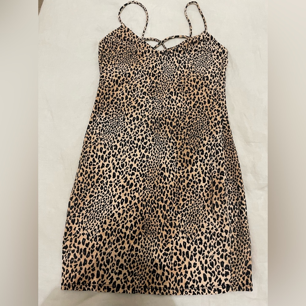 Cheetah print mini dress